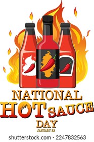 National hot sauce day banner illustration