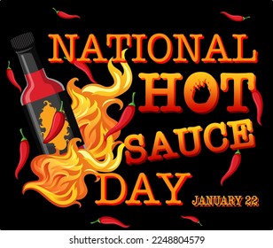 National Hot Sauce Day Banner Design illustration