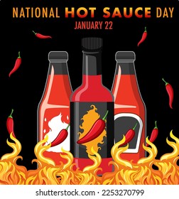 National hot sauce day banner illustration