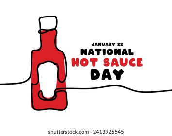 National Hot Sauce Day. January 22. Eps 10.