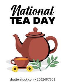 national hot tea month with a cup of hot tea