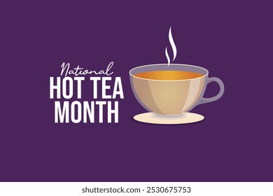 Plantilla nacional del diseño del Vector del mes del té caliente buena para el uso de la celebración. Diseño del Mes Nacional del Té Caliente. diseño plano. eps 10.