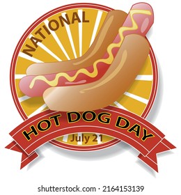 National Hotdog Day Sign Vector Illustrration