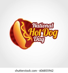 National Hotdog Day Vector Illustration.