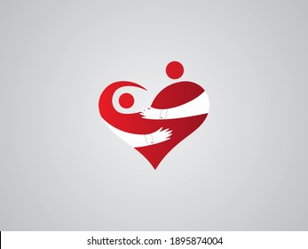 National Hug Day. 21 january. Suitable for greeting card poster and banner.  Vector Illustration.