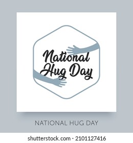 National Hug Day Illustration Vector Lettering Stock Vector (Royalty ...