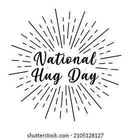 National Hug Day Illustration Vector Lettering Stock Vector (Royalty ...