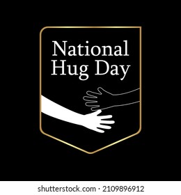 National Hug Day illustration. Vector lettering inscription text. Holiday concept calligraphic design template.