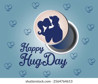 National HUG day, January 21, banner, poster, card, background design illustration.