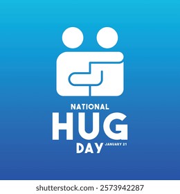 National Hug Day. January 21. Gradient background. Huh icon. Eps 10.