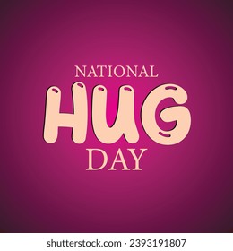 National Hug day. this concept typography hugging