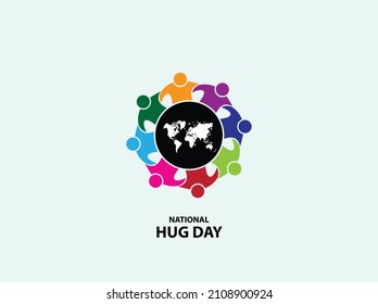 National Hug Day. Vector Illuatrations