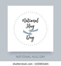 National Hug Day. Vector Lettering Text.