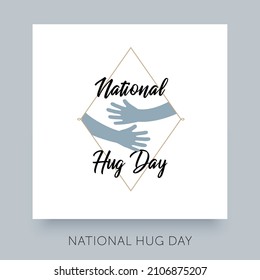 National Hug Day. Vector Lettering Text.