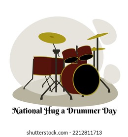 National Hug a Drummer Day, idea for poster, banner or flyer vector illustration