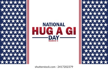 National Hug a Gi Day Vector Illustration. March 4. Suitable for greeting card, poster and banner.