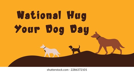 National Hug Your Dog Day vector illustration- April 10 - USA Holiday