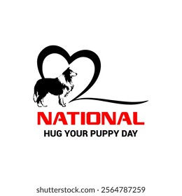 National Hug Your Dog Day, January 21 - vector, icon. National Hug Your Puppy Day background. Vector illustration design.