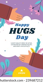 National Hugging Day. happy world hugging day. January 21. happy hug day background. Cartoon Vector illustration Template for Poster, Banner, Flyer, Greeting, Card, Cover, Post. international hug day.