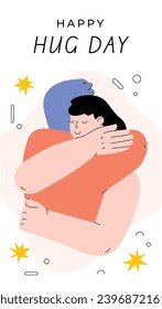 National Hugging Day. happy world hugging day. January 21. happy hug day background. Cartoon Vector illustration Template for Poster, Banner, Flyer, Greeting, Card, Cover, Post. international hug day.