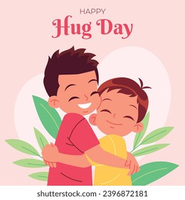 National Hugging Day. happy world hugging day. January 21. happy hug day background. Cartoon Vector illustration Template for Poster, Banner, Flyer, Greeting, Card, Cover, Post. international hug day.