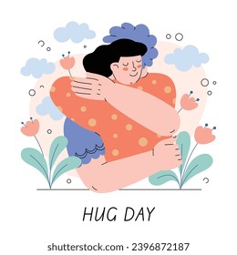 National Hugging Day. happy world hugging day. January 21. happy hug day background. Cartoon Vector illustration Template for Poster, Banner, Flyer, Greeting, Card, Cover, Post. international hug day.