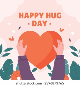 National Hugging Day. happy world hugging day. January 21. happy hug day background. Cartoon Vector illustration Template for Poster, Banner, Flyer, Greeting, Card, Cover, Post. international hug day.