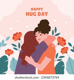 National Hugging Day. happy world hugging day. January 21. happy hug day background. Cartoon Vector illustration Template for Poster, Banner, Flyer, Greeting, Card, Cover, Post. international hug day.