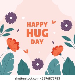 National Hugging Day. happy world hugging day. January 21. happy hug day background. Cartoon Vector illustration Template for Poster, Banner, Flyer, Greeting, Card, Cover, Post. international hug day.