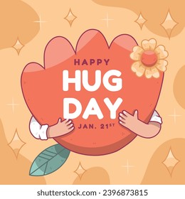 National Hugging Day. happy world hugging day. January 21. happy hug day background. Cartoon Vector illustration Template for Poster, Banner, Flyer, Greeting, Card, Cover, Post. international hug day.