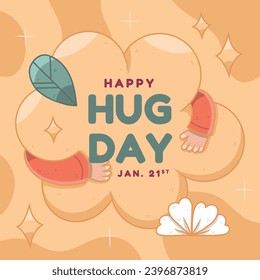National Hugging Day. happy world hugging day. January 21. happy hug day background. Cartoon Vector illustration Template for Poster, Banner, Flyer, Greeting, Card, Cover, Post. international hug day.