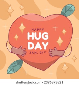 National Hugging Day. happy world hugging day. January 21. happy hug day background. Cartoon Vector illustration Template for Poster, Banner, Flyer, Greeting, Card, Cover, Post. international hug day.