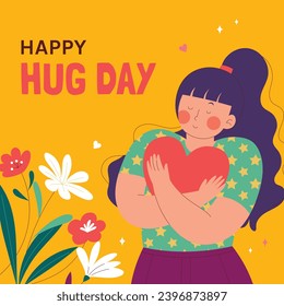 National Hugging Day. happy world hugging day. January 21. happy hug day background. Cartoon Vector illustration Template for Poster, Banner, Flyer, Greeting, Card, Cover, Post. international hug day.