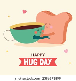 National Hugging Day. happy world hugging day. January 21. happy hug day background. Cartoon Vector illustration Template for Poster, Banner, Flyer, Greeting, Card, Cover, Post. international hug day.