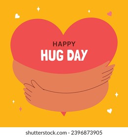 National Hugging Day. happy world hugging day. January 21. happy hug day background. Cartoon Vector illustration Template for Poster, Banner, Flyer, Greeting, Card, Cover, Post. international hug day.