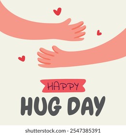 National Hugging Day. happy world hugging day. January 21. happy hug day background. Cartoon Vector illustration Template for Poster, Banner, Flyer, Greeting, Card, Cover, Post. international hug day.