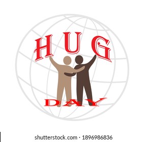 National Hugging Day. Holiday concept. Template for background, banner, card, poster and more.