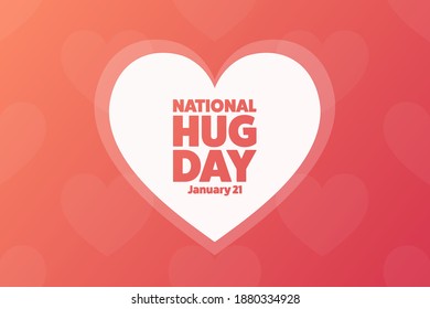 National Hugging Day. January 21. Holiday concept. Template for background, banner, card, poster with text inscription. Vector EPS10 illustration