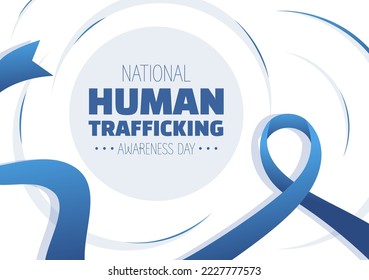 National Human Trafficking Awareness Day on January 11th to Handle with Life, Slavery and Violence in Society in Flat Cartoon Hand Drawn Illustration