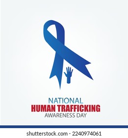 National Human Trafficking Awareness Day abstract vector design. Good for banners. social media. Simple and Elegant Design