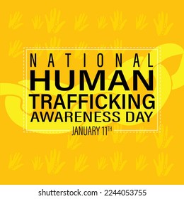 National Human trafficking Awareness Day On January 11th. Vector illustration.