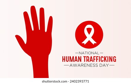 National Human Trafficking Awareness Day is observed every year on january 11. Vector illustration on the theme of Human Trafficking Day. Template for