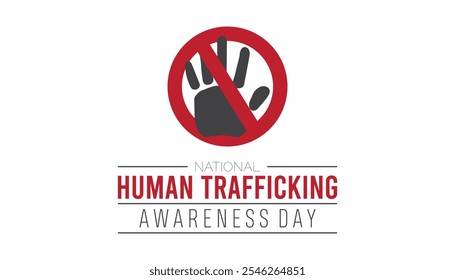 National Human Trafficking Awareness Day observed each year during January. People Awareness concept . Vector template for banner, greeting card, poster with background.