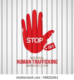 National Human Trafficking Awareness Day. Vector Illustration.