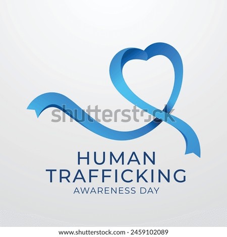 National Human Trafficking Awareness Day vector eps 10. blue ribbon vector design. vector eps 10. flat design.