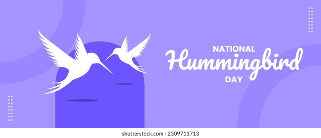 National Hummingbird Day auf 02. September Banner Hintergrund. Horizontales Banner-Vorlagendesign. Vektorgrafik