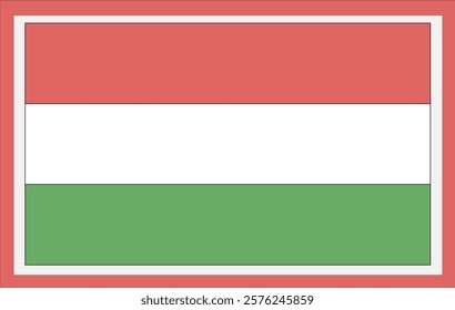 National Hungary flag, official colors and proportion correctly. National Hungary flag. Vector illustration. Hungary flag vector icon, simple, flat design for web or mobile app.