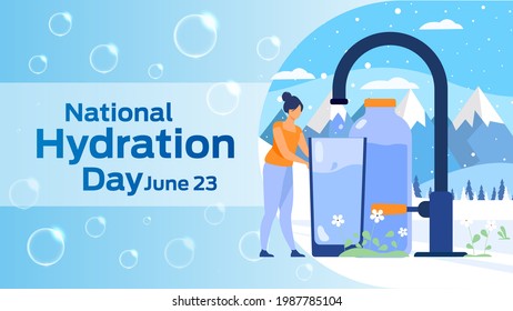 National Hydration Day on june 23 business brochure flyer banner design horizontal template vector, cover presentation abstract, modern publication poster and flag-banner, layout in rectangle size.