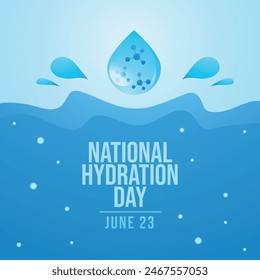 National Hydration Day vector  design template good for celebration usage. hydration vector illustration. flat design. vector eps 10.