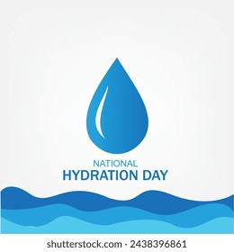 El gráfico vectorial del Día Nacional de la Hidratación es ideal para las celebraciones del Día Nacional de la Hidratación. diseño plano. diseño de volante. ilustración plana. Diseño simple y elegante